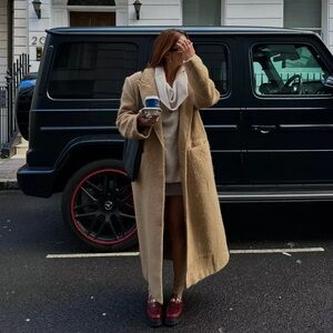 Topshop Camel Wool Blend Coat